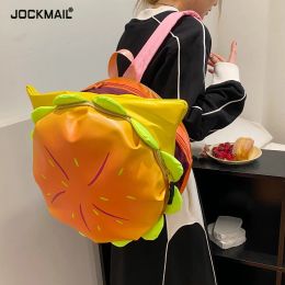 Bags Stylish Hamburger Daypack Laptop Storage Zipper Portable Casual Tote Pu Cheeseburger Backpack For Unisex Travel Outdoor Vacation