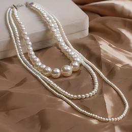 Vintage Pearl Body Chain Chic MultiLayered Long Sweater Necklace for Women KoreanStyle Causal Jewelry Style 2024 240409