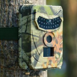 Cameras PR100 Outdoor Hunting Camera 12MP Wild Animal Detector Trail Camera HD Waterproof Monitoring Infrared Heat Sensing Night Vision