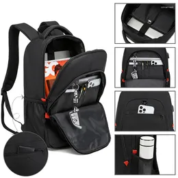 Backpack High Quality 15.6'' Laptop Oxford Women Men Travel With USB Port & Reflective Stripe School Bag Black Large Capacity