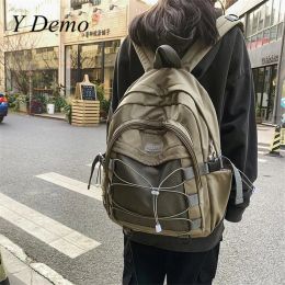 Backpacks Y Demo Techwear Buckles Large Capacity Backpack Casual Drawstring Pockets Backpack For Student