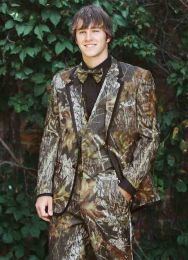 Tuxedos Camo Mens Suits Wedding Tuxedos Notched Lapel Camouflage Formal Prom Party Suit Slim Fit Groomsmen Groom Suits 3 Pieces Jacket+Ves