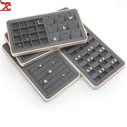 Jewellery Pouches High End Grey Microfiber Display Tray Earring Ring Props Necklace Bracelet Plate Counter Shelve In Stock