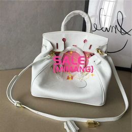 A Birknns Designer bag Fashion 2024 New Style Cowhide Inner and Outer Contrast Bag Color Matching Women's 795M