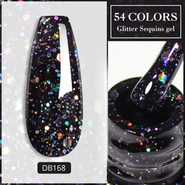 Mtssii 6ml Holographic Glitter Gel Nail Polish Spring Colour Sparkling Sequins Soak Off UV LED Varnish Art Decoration 240418