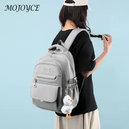 School Bags College Student Rucksack Large Capacity Backpack Nylon Fashion Solid Colour Multifunctional With Pendant For Teenage Girls