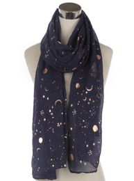 2021 New Design Women Black Grey Navy Metallic Gold Foil Glitter Floral Tree Branches Infinity Scarf4868004