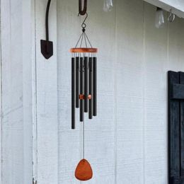 Decorative Figurines 25 Inch Wooden Wind Chime With 6 Aluminum Tubes S Shape Hook Garden Patio Outdoor Decoration Hanging