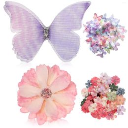 Decorative Flowers 100 Pcs Other Tidying Dustproof Appliances Wedding Decorations Silk Cloth Butterflies Appliques