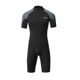 15mmDiving Suit Mens ShortSleeved Shorts OnePiece Diving Sun Protection Surfing Dive Skin Winter Swimsuit 240411