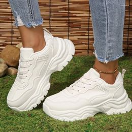 Casual Shoes Women's Chunky Sneakers 2024 Summer Lace Up Platform Dad For Women Outdoor Sporty Durable Ladies Walking