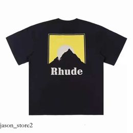 RH Designers Mens Rhude Embroidery T Shirts for Summer Mens Tops Letter Polos Shirt Womens Tshirts Clothing Short Sleeved Large 967