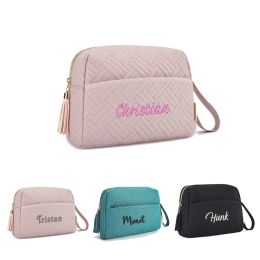 Cases Personalised LargeCapacity Toiletries Cosmetic Bag, Custom Embroidery Portable HandHeld Travel Storage Bag Souvenir Gift
