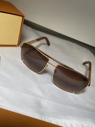 Fashion Classic Attitude Z0259E Sunglasses For Men Metal Square Gold Frame UV400 Unisex Vintage Style Attitude Sunglasses Protection Eyewear With Box
