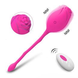 Powerful RoseVibrator Clitoris Stimulator Female for Women Vibrating Egg Vaginal Kegel Balls Wireless Remote Control Sex Toys 240412