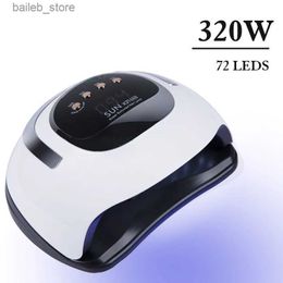 Nail Dryers 320W UV LED Nail Lamp 72LEDS Professional Gel Polish Drying Lamp with Automatic Sensing 4 Timer Nail Dryer Manicure Salon Tools Y240419I7UG