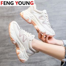 Fitness Shoes Sneakers 2024 Women Platform Brand Fashion Chunky Casual Ladies 5cm Lace Up Basket Female Sports Running Dad