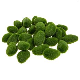 Decorative Flowers 30 Pcs Moss Block House Decorations Home Artificial Stones Fake Ornaments Imitated Silk Flower Green Mossy Decors Faux