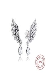 100 925 Sterling Silver Earring Dangling Angel Wing Stud Earrings for Women Fashion Jewelry pendientes brincos CX2007065775112