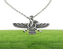 Pendant Necklaces Hip Hop Rock Stainless Steel Faravahar Ahura Mazda Necklace For Men Zoroastrian Jewellery Gold Silver Color5855773