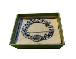 charm bracelets gu designer jewellery letter G Interlocking silver chain bracelet for men and women couples bijoux cjewel9725533