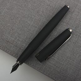 Pens 517D LT Hongdian Matte Black Metal Fountain Pen Titanium Black EF/F/Nib Silver Clip Business Office Writing Gift