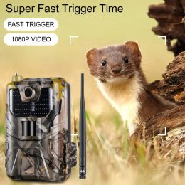 Cameras Outdoor Hunting Trail Camera 2G SMS MMS SMTP Email Cellular 4K HD 20MP 1080P Wildlife Waterproof Photo Traps Game Cam Night Visi