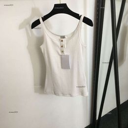 Brand vest women vests Designer shirt casual undershirts woman fashion logo Semi-open button self-cultivation sleeveless knitwear women base Slim Apr 17 FO3Q