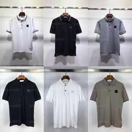 2024 Man Summer Designer T Mens Tshirt Fashion Stoness Islands Polo Shirt Half Button Lapel Breathable Short Sleeve High Quality Wholesale Brand T-shirt Men Clothes