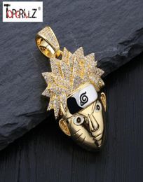 TOPGRILLZ Uzumaki Pendant Necklace Mens necklace c Iced Out CZ Chains Hip Hop/Punk Gold Colour Charms Jewellery Gifts J12181551674