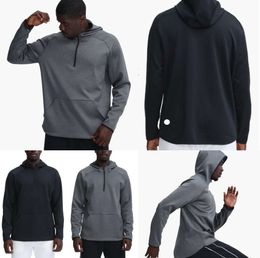 LU- 372 Men Hoodies Outdoor Pullover Sports Long Sleeve Yoga Wrokout Outfit Mens Loose Jackets Training Fitness Fashion Clothing 43664