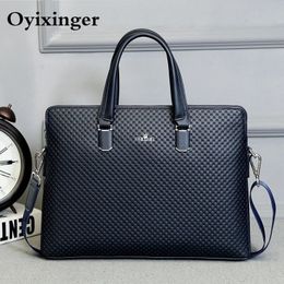 Men Leather Briefcase Office Bags For Man Famous Brand Crossbody Messenger Computer Bag Male Lawyer Luxury Handbags Bolso Hombre 240418