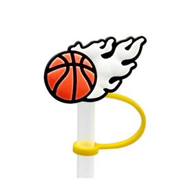 Drinking Straws Custom Sport Cheer Sile St Toppers Accessories Er Charms Reusable Splash Proof Dust Plug Decorative 8Mm Party Drop Del Dhozi