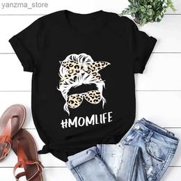 Women's T-Shirt Plus Size Letter Figure Print Short Slve T-shirt Womens Plus Round Neck Slight Stretch T Y240420