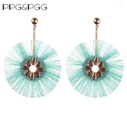 Dangle Earrings PPG&PGG Bohemian Style Fashion Fan Tassel Women 7 Colors Statement Jewelry Wholesale