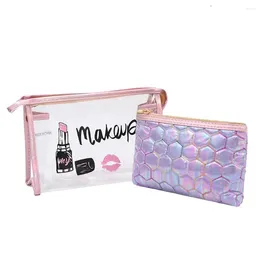 Cosmetic Bags Travelling Korean Style Large Portable Lipstick Bag Transparent Storage Football Lines Makeup Case