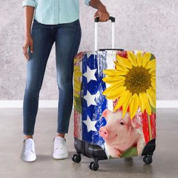 Accessories Flag with Pig Sunflowers Luggage Covers Trolley Protective Suitcase Cover Durable Baggage Cover for 1832 Inch Protective Sleeve