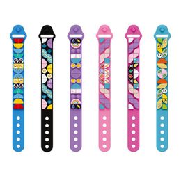 DIY Building Blocks Bracelet Toy Small Particle Fun Silicone Wristband Cartoon Children Student Gift EDC Dots Brick for Kid Girl8431018