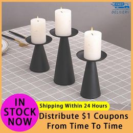 Candle Holders Holder Simple Retro Black Candlestick For Vintage Stand Christmas Wedding Home Decorations Wholesales