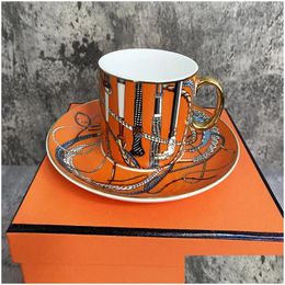 Cups Saucers Luxury Porcelain Coffee And Elegant Tea Cup Set Drink Milk Mug Kitchentableware Gift With Box Drop Delivery Home Garden K Dhber