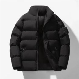 Mens Jackets Casual Collar Down Jacket Warm Cuffs Solid Colour Zipper Slim Winter Raincoat Men Farming Drop Delivery Apparel Clothing O Dh3A6