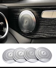 2019 4pcs For Mercedes Benz Car o Speaker Car Door Loudspeaker Trim Cover 2015-2018 C Class W205/GLC 2016-2018 E-Class Stainless steel9199411