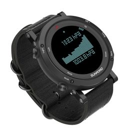 Sunroad Waterproof Barometer FR851 Digital Sports Watch Altimeter Compass Pedometer Casual Luminous Stopwatch Smart Watch nylon strap