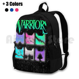 Backpacks Vaporwave Inverted Cats Clan Icons For Lovers Outdoor Hiking Backpack Waterproof Camping Travel Cats Bluestar Firestar