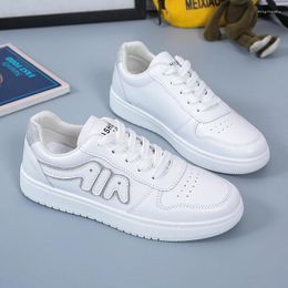 Casual Shoes 2024 Women Sneakers White Leather Female Vulcanised Spring Autumn Fashion Lace Up Walking Running Flats For Woman