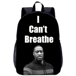 Bags George Floyd I Can't Breathe Backpack Custom Letter Print Teenager Child School Bag Colleage Travel Backpack for Women and Men