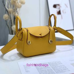 Top original wholesale Herrmms Lindiss tote bags online shop 2024 new top layer cowhide Togo leather 19cm mini bag crossbody medicine box With Original Logo 4OYY