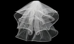 2021 selling Wedding Veils MultiLayer Puffy Ribbon Edge Gorgeous Elbow Length Cheap Wedding Bridal Veil9270861