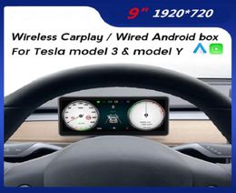 Tesla Model 3 Model Y Digital car Dashboard Heads Up Display Cluster Carplay Android Auto for Tesla HUD Power Speed Display3441965