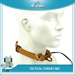 Accessories Element Softair Ztactical Military Wired Headset Airsoft Accessories Throat Mic Adapter for Evo Iii Dual Side for Hunting High T